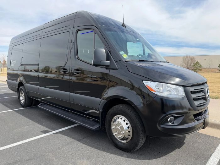 Black Mercedes Sprinter – Boulder limo service